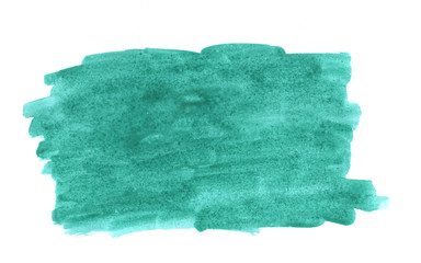 Watercolor aquamarine stain green blue paint hand drawn colorful