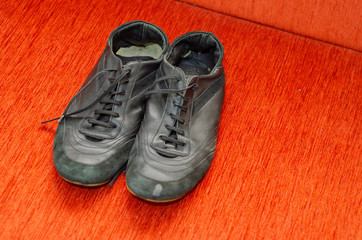 Old Black Walking Shoes, Vintage Black Walking Shoes