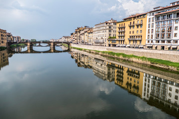 Trinità Bridge and the Arno river in Florence