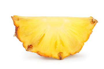 pineapple slice isolated on white background with clipping path and full depth of field
