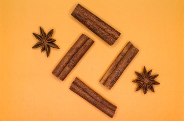 star anise and cinnamon sticks