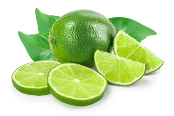 lime with half isolated on white background