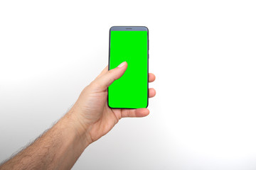 Male  hand with mobile phone 
