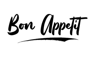 Bon Appetit Calligraphy Phrase, Lettering Inscription.