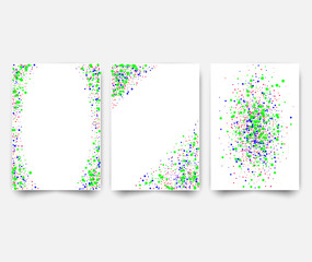 Abstract pattern of random falling multicolored confetti circles pattern for a banner, greeting card, Christmas and New Year greeting card, invitation, greeting card paper packing.