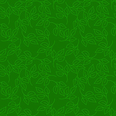 Deep green floral seamless pattern, wallpaper texture print, wrapping design. Vector graphics.
