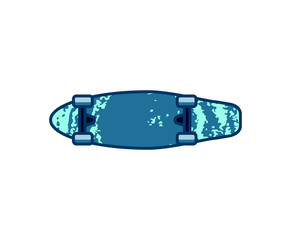 Skateboard icon isolated on white background. Flat style. Modern skate board design. Vector illustration.