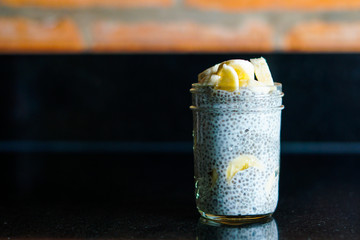 Chia puddings with fresh fruit