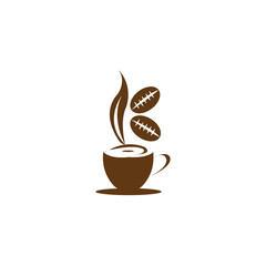 Letter K logo illustration of a cup of coffee design vector