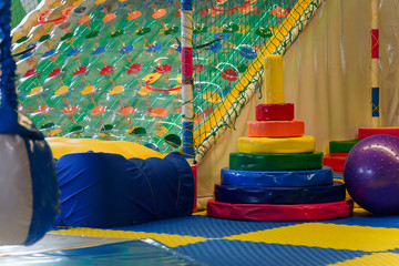 Play center for children with different activities, toys and attrations. Entertainment concept.