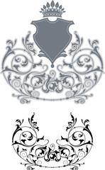 vintage frame with crown