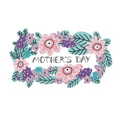 Obraz na płótnie Canvas Mother's day. Mother's day card. Floral design. Vector illustration in flat style.
