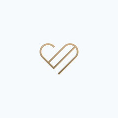 Abstract luxury heart love symbol logo design template