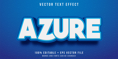 Editable text effect - azure blue text style