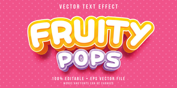 Editable Text Effect - Fruity Candy Style