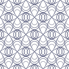 Abstract vintage geometric seamless pattern. Blue background.