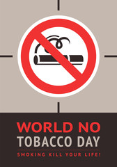 Poster World no tobacco day, vector illustration for print