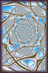 Computer graphics. Fractal texture in frame. Illustration