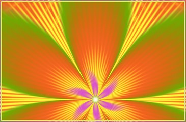 Obraz premium Computer graphics. Fractal texture in frame. Flower. Illustration