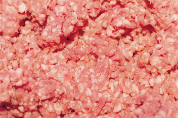 raw minced pork in the light