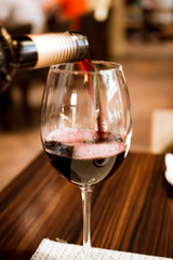 Glass with red wine