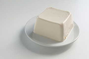 Tofu in a white plate