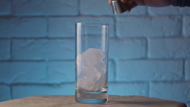 Process of cocktail making, from ice to final image, time lapse and slow motion combined