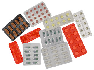 Pack of pills isolated on white