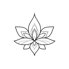 Ethnic Mandala ornament isolated on white background. Henna tattoo design. Vector illustration