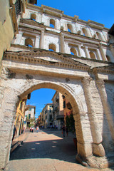 Obraz premium ancient stone door in verona italy 