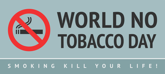 Sticker World no tobacco day, vector illustration for print