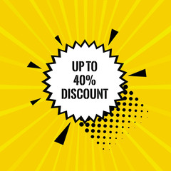 Sale banner, sticker up to 40 percent off. modern design template, Sale banner, sale sticker template design.