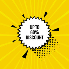 Sale banner, sticker up to 60percent off. modern design template, Sale banner, sale sticker template design.