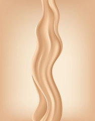 Naklejka premium Liquid foundation texture, cosmetic element for advertising. Vector.