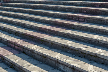 wide gray staircase with concrete steps