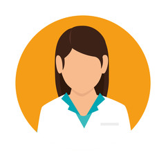 face of doctor female avatar in frame circular vector illustration design