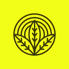 Nature Line Art Logo Design Template