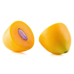 Sweet Marian plum fruit isolated on white background.
