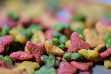 Colorful dog food