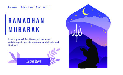 template special muslim are praying to allah