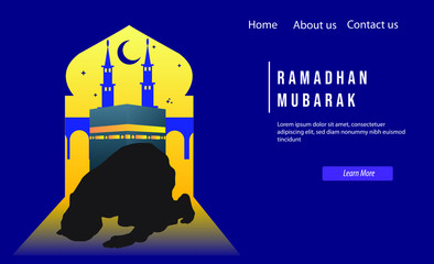 template muslims are praying in makkah