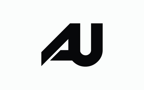 AU or UA and A, U Uppercase Letter Initial Logo Design, Vector Template