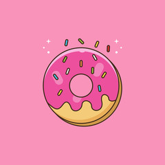Flat Illustration Vector Graphic of Cake Donuts. Perfect for Greeting Card, Invitation Card, Poster, Banner, Icon, Menu, etc.
