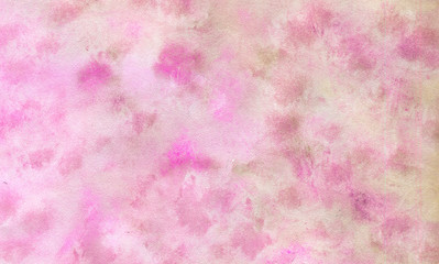 Abstract light color watercolor background. Hand drawn pink, yellow gradient painting