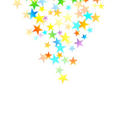 Rainbow Festive Confetti. Carnival Star Falling.