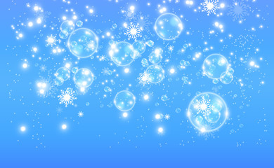 Fototapeta na wymiar White beautiful bubbles on a transparent background vector illustration. Bubble.