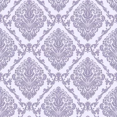 Fotobehang Damask seamless pattern element. Vector classical luxury old fashioned damask ornament, royal victorian seamless texture for wallpapers, textile, wrapping. Vintage exquisite floral baroque template. © garrykillian