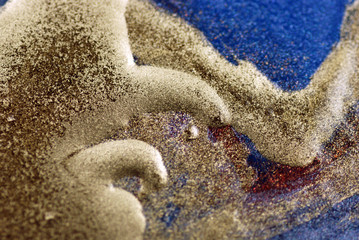 acrylic texture canvas paint color gold rust glitter green bright artwork drawing carnival
