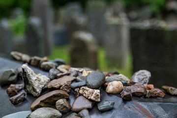 Fototapeta na wymiar Jewish cemetery in Krakow, Poland