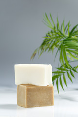 Two bars of natural dish washing solid soap